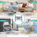 5 in 1 Folding Bedside Commode - Adjustable Height Portable Commode Toilet for Adults with Arms and Back, Potty Chair with Toilet Brush for Elderly, Disabled, Pregnant, Recovery, Up to 330 lbs