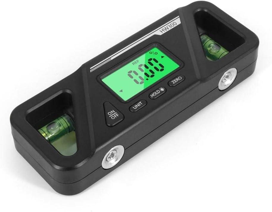 2 in 1 Digital Magnetic Level Tool Digital Level and Protractor Angle Finder Bright LED Display (Black)