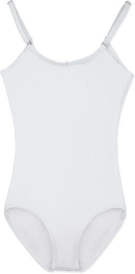 Capezio girls Team Basic Camisole With Adjustable Straps athletic leotards, White, 8 10 US