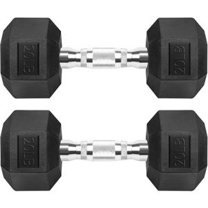 Hex Dumbbells Rubber Coated Cast Iron Hex Black Dumbbell Free Weights for Exercises