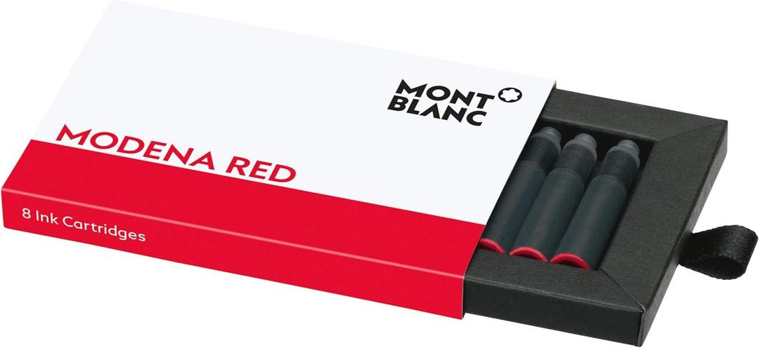 7 x Montblanc Ink Cartridges Corn Poppy Red 119717  Short International Standard Fountain Pen Refills in Bright Red  8 Pen Cartridges
