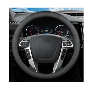 XHRING Car Steering Wheel Cover for Toyota Tacoma 20122025 Tundra 20002025 4Runner 102025 Sequoia 142025 2/4 Door SR5 Trail Limited Platinum TRD Pro Off Road 4x4 Sport Accessories, Leather Black L