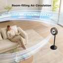 Fan for Bedroom, 25dB Quiet Fan 100ft Airflow, 90° Oscillating Standing Fans with RGB Light, Pedestal Floor Fan with DC Motor, 15H Timer, 4 Speeds 4 Modes, Remote, Home, Office, Indoor, Small