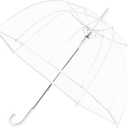 The Weather Station Adult Clear Bubble Rain Umbrella with Dome Canopy and Lightweight Wind and Rain Protection