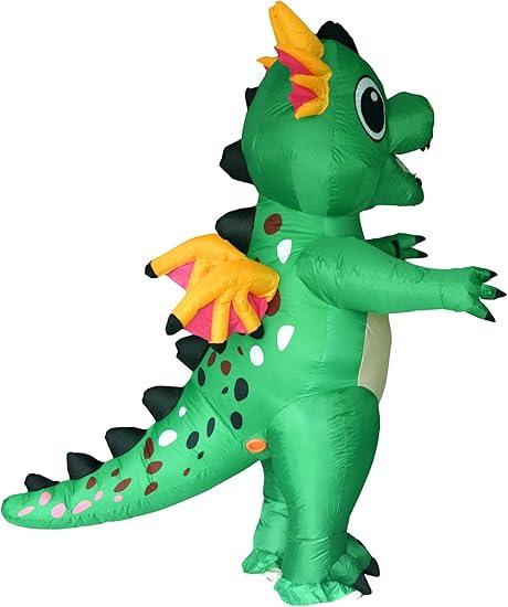 JYZCOS Winged Inflatable Dragon Costume Adult Halloween Party (Green B), One Size