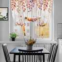 Thanksgiving Fall Maple Leaves Blackout Tie Up Curtains for Windows, Farm Country Pumpkins Daisy Rod Pocket Shade Valances, Adjustable Roll Up Balloon Curtain for Bedroom,Bathroom 1 Panel 34x45 Inch