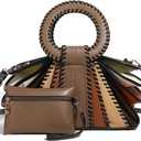 Designer Multicolor Top Handle Handbag Bag Woman Large Capacity Purse Fashion Women Crossbody Bags for Women Large Bags (Grey)