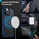 Meifigno Magnetic Case for iPhone 12/iPhone 12 Pro Case 6.1 Inch, [Military Grade Protection & Compatible with MagSafe], Translucent Matte Back with Soft Silicone Edge for iPhone 12 Case, Blue