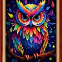 DMCVIVR Stamped Cross Stitch Kits for Beginners Adults Needlepoint Kits for Beginners Embroidery Kits for Adults Crossstitch Kit for Beginners 11CT-Colorful Owl 16x20 inch (Artdesign27)