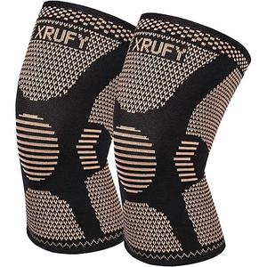 Copper Knee Brace for Running & Arthritis Relief - Doctor Recommended Compression Sleeve with Non-Slip Gel, All-Day Support for Gym/Work/Hiking Men & Women (XX-Large)
