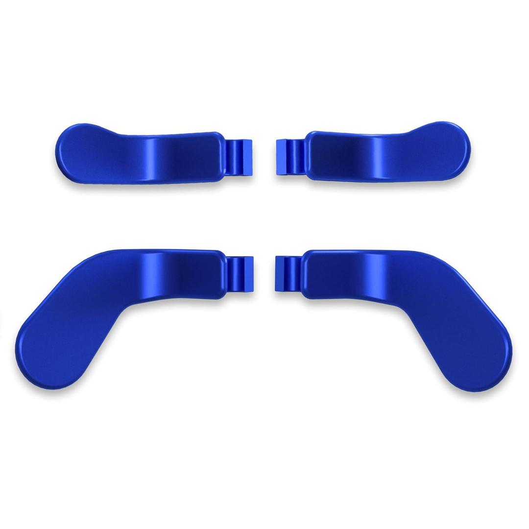 eXtremeRate 4 pcs Metallic Blue Stainless Steel Paddles, Replacement Interchangeable Hair Trigger Locks for Xbox One Elite, Xbox Elite Series 2 & Elite 2 Core Controller