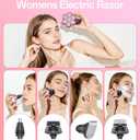 5-in-1 Electric Razors for Women, 7D Magnetic Heads Full Body Shaver, Waterproof Wet Dry Hair Remover with LED Display, Rechargeable Bikini Trimmer for Underarms, Face, Legs, Lips, Arms (Pink)