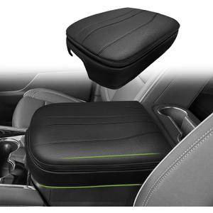 Muslogy Center Console Armrest Cover Fit for Chevy Silverado GMC Sierra 2019-2026, GMC Yukon & Chevy Tahoe & Suburban 2021-2026 Accessories, Armrest Pad Console Lid Cushion Vegan Leather 1-Inch Thick