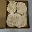 64 Sets Day of The Dead Skull Crafts Unfinished Wooden Sugar Skull Ornaments Make Your Own Mexican Fiesta Blank Cutout Dia De Los Muertos Hanging Slices Tree Decorations