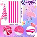 8 Sets Pink Party Favor Include Beach Towels Pink Heart Shape Glasses Sunscreen Hat and PVC Gift Bags with White Handles for Princess Summer Pool Birthday Party Favors Decorations