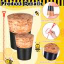 Gerrii 54 Pcs Carpenter Bee Hole Rubber Cork and Stake Kit Small Mini Rubber Soft Wood Corks Tapered Carpenter Bee Plugs Bees Fence Kit for Outside Repair(Trumpet, Mixed Sizes)