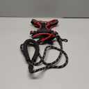 No Pull Harness Adjustable Reflective Oxford Easy Control Medium Large Dogs with A Free Heavy Duty 5ft Leash Black/Red Harness+Leash (E-DH F 004)
