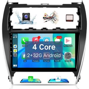Leadfan Android Car Radio Stereo for Toyota Camry 2012 2013 2014 with Wireless CarPlay Android Auto, 10.1'' Touchscreen Buit-in WiFi BT5.1 GPS Navigation Backup Camera(Fit for Fcatory Large Screen)