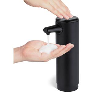 Home Zone Living Foaming Hand Soap Dispenser with Matte Black Outer Cover, Refillable Pump for Kitchen and Bathroom Sinks