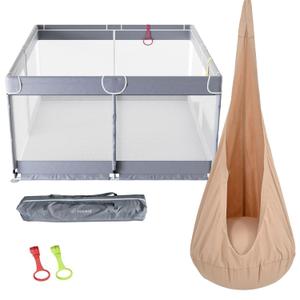 Todale Playpen and Hanging Hammock Bundle, Ultimate Play Ground Items to Keep Baby and Toddler Engaged
