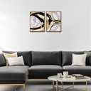 Yolbcdr Framed Wall Art Abstract Canvas Wall Art Set of 2 Black Gold Decor Pictures Modern Print Artwork for Bedroom Living Room Office 16x24 inch Framed