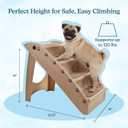 Pet Stairs - Home and Vehicle Foldable Nonslip Dog Steps with 4-Step Design - For Puppies, Kittens, and Other Small Pets by PETMAKER (Tan)
