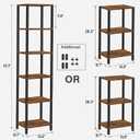 TUTOTAK Bookshelf, 6-Tier Tall Book Shelf, Narrow Bookcase for Small Space, DIY Stackable Bookshelf, for Living Room, Office, Study, Entryway, Industrial, Rustic Brown BS01BB006