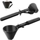 Measuring Scoop with Funnel for Filling Water Bottles with Protein Powder Milk Powder Filling Resuable K Cup Coffee Capsule with Coffee Grounds (2 Pack Long Handle)