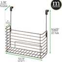 mDesign Over The Cupboard Hanging Storage Basket Metal Bakeware Organiser and Cutting Board Holder Excellent Kitchen Storage Solution Bronze