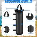 12 Pack Canopy Weight SandBags, 264 LBS Black Extra Large Pop Up Tent Weights Heavy Duty Sandbag for Canopy Legs, Gazebo, Outdoor Sun Shelter, Umbrella, 7.9"20", Without Sand