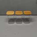 50oz Glass Food Storage Jars Set of 6,Glass Storage Containers Clear Glass Food Canister with Bamboo Lid Airtight For Serving Tea, Coffee, Flour, Sugar, Candy, Cookie, Spice and More (Square)