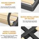 MAF Box Springs King Size 2 Inch, Low Profile King Box Spring with Round Corners, Bunkie Board with Wood Slats Bed Slat Replacement 3500 lbs Black Heavy Duty Metal Mattress Foundation, Easy Assembly