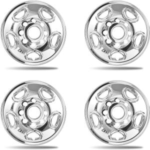 16 Inch Wheel Skins for 2003-2014 Chevy Express GMC Savana G1500 G2500 G3500 H1500 & 2015-2026 2500 3500, Fits 8-Lug 5-Vent Steel Wheels, GM OEM #9595400, #9595396, #9595398, Chrome 4-Pack