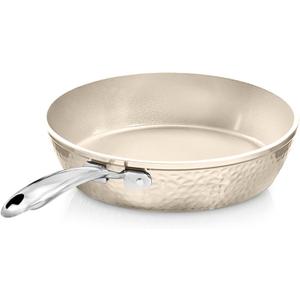 GOTHAM STEEL 12 Inch Non Stick Frying Pans, Nonstick Frying Pan, Induction Pan, Nonstick Skillet, 100% PFOA Free Ceramic Pan for Cooking, Dishwasher Safe, Cream White