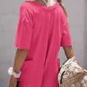 GTETKDE Rompers for Women Casual Workout Oversized Jumpsuits Athletic Loose Hot Shot Tee Romper with Pockets 2025 Clothes (XS)