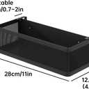 Bedside Caddy Shelf for Bunk Bed, Office Cubicle Walls, Crib Rails, Dorm Bed College Dorm Room Essentials Bed Shelf for Cell Phone Headphone Magazine Snacks (Black, L11in*W4.9in*H3.93in)