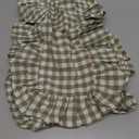 Tegeme Sage Green Gingham Ruffled Table Runner 12 x 72 Inch 100% Washed Cotton Decorative Farmhouse Table Runner Vintage Checkered Plaid Cabinet Cover for Home Kitchen Dinner Party Decorations