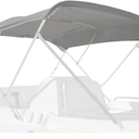 4 Bow Marine Grade Fade and Crack Resistant Bimini Top Replacement Cover, Heavy-Duty Waterproof and UV-Proof Sun Shade Boat Canopy, Easy Install Zipper Sleeve Boat Awning/Without Frame, Grey