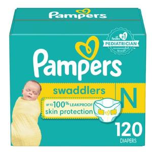 Pampers Swaddlers Diapers, Size 0 (up to 10 lbs), 140 Count, Absorbent, Keeps Baby Dry and Comfortable, Skin Safe Disposable Baby Diaper (Newborn)