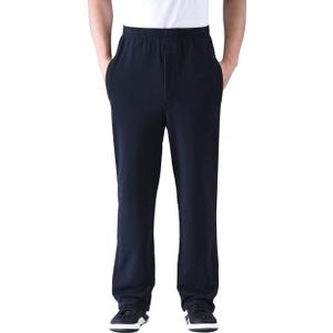 Zoulee Men's Casual Cotton Jogger Sweatpants Zipper Front Pants (X-Large, Thick Black)