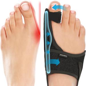 Caretras 2-Pack Bunion Corrector for Women & Men, Orthopedic Bunion Splint for Hallux Valgus Pain Relief, Big Toe Separator, Adjustable Day/Night Support, Comfortable Hammer Toe Straightener