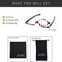 LJCZKA Magnifying Cosmetic Makeup Reading Glasses Readers Flip Lens Rotating Eyeglasses for Women, +4.00