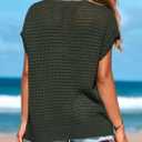 PRETTYGARDEN Womens Spring Tops 2026 Summer Shirts Crochet Cap Sleeve Sweater Pullover Cute Beach Vacation Clothes (Green, M)