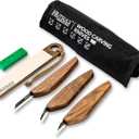 Hutsuls S.06 Wood Carving Knives Kit - Carvers Choice Whittling Knives for Precision Work, Complete Beginners Whittling Wood Carving Knife Set, Master Craft Wood Whittling Kit for Beginners Kids (walnut)