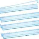 Mahjong Racks with Pushers 4PCS Set Majiang Tile Holder Acrylic Mahjong Racks Accessories and Gifts (Glitter Blue)