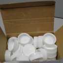 Rozer 50 Pcs White Plastic Bottle Caps 38 mm for Empty Juice Bottles, Tamper Seal Lids Container Lids Bottle Caps for Crafts DIY, 4, 8, 12, 16, and 32 oz Container