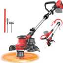 Cordless String Trimmer Compatible with Milwaukee 18V (Tool Only), MtiolHig 3 in 1 Weed Eater with Brushless Motor & Battery Level Display, Electric Weed Wacker/Edger Trimmer, w/ 18 Line, Red