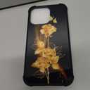 3 x 
DJSOK Compatible with iPhone 13 Pro Case，Design Pattern Back Bumper Anti Scratch Reinforced Corners Soft TPU Caver, Cases for Men Women-Golden Butterfly Rose Flower