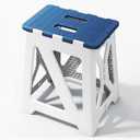 Foldable Bath Shower Safety Chair Seat Blue, Foldable and Anti-Slip Bench Bathtub Stool for Elderly or Seniors (Foldable ShowerChair 15.7" H Blue Seat Size 12.4" x 8.3)