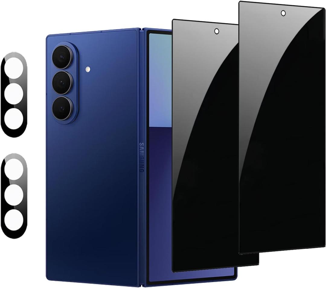 2 Pack Privacy Screen Protector for Samsung Galaxy Z Fold 7 Anti-spy Tempered Glass Flim 2 Pack Camera Lens Protector Accessories